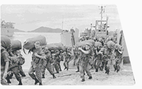 붕따우에 상륙하는 미 제1보병사단(1965.6.13)